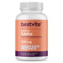 BESTVITE SAM-e 200mg Stabilisiert (60 vegetarische Kapseln) - Einfach zu spülen Kapsel Form - Kein Enteric Mantel erforderlich - kein Titandioxid - keine Stearaten - Vegan - Non GMO - Glutenfrei