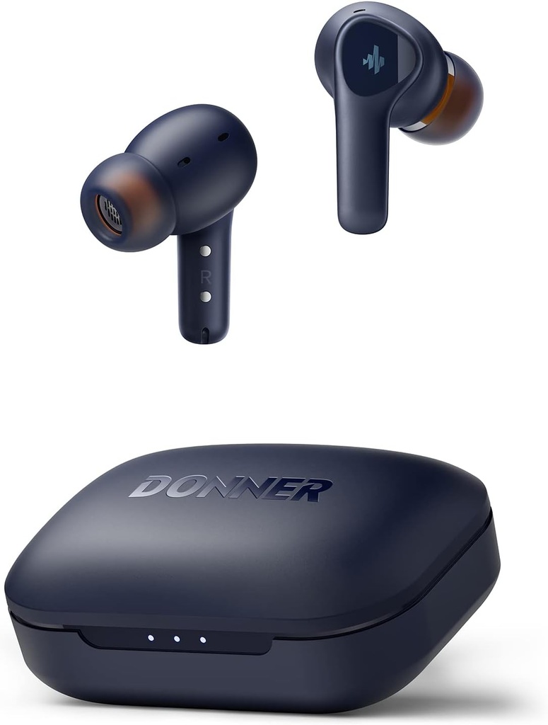 Donner Wireless Earbuds Noise Cancelling, Bluetooth 5.2 Kopfhörer mit ENC für klare Anrufe, 12mm Treiber & Balanced Armature, App für benutzerdefinierte EQ, 32H Playtime, Fast Charging - Dobuds ONE, Blau
