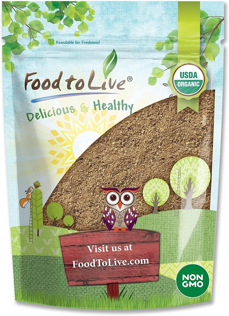 Nourriture pour vivre en poudre de musc de Psyllium biologique, 2 livres — Non-OGM, Casher, Ultra Fine, Non sucré, Non aromatisé, Riche en fibre, Épaisseur de nourriture naturelle, Idéal pour la cuisson, Raw, Bulk, Vegan, Keto Friendly