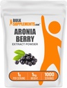 BulkSupplements.com Poudre d'extrait d'aronia - Extrait de baies d'aronia, Supplément de fraises - Sans gluten, 1g par portion, 1kg (2,2 lbs) (paquet de 1)