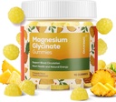 90 Graf Magnesium Glycinate Gummies 400mg w/Ashwagandha Beilage - Zuckerfreie Zink Magnesium Glycinat Beilage Ashwagandha Gummi für Erwachsene Ananas Flavor