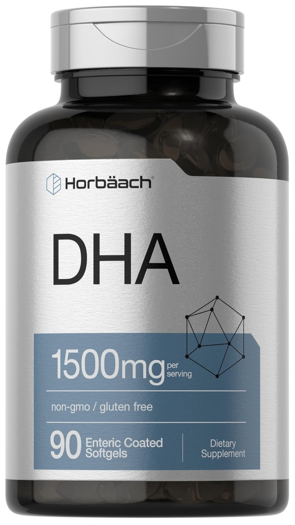 Horbaach DHA Ergänzung 1500mg | 90 Softgels | EPA, Omega 3, DHA | Non-GMO, Glutenfrei