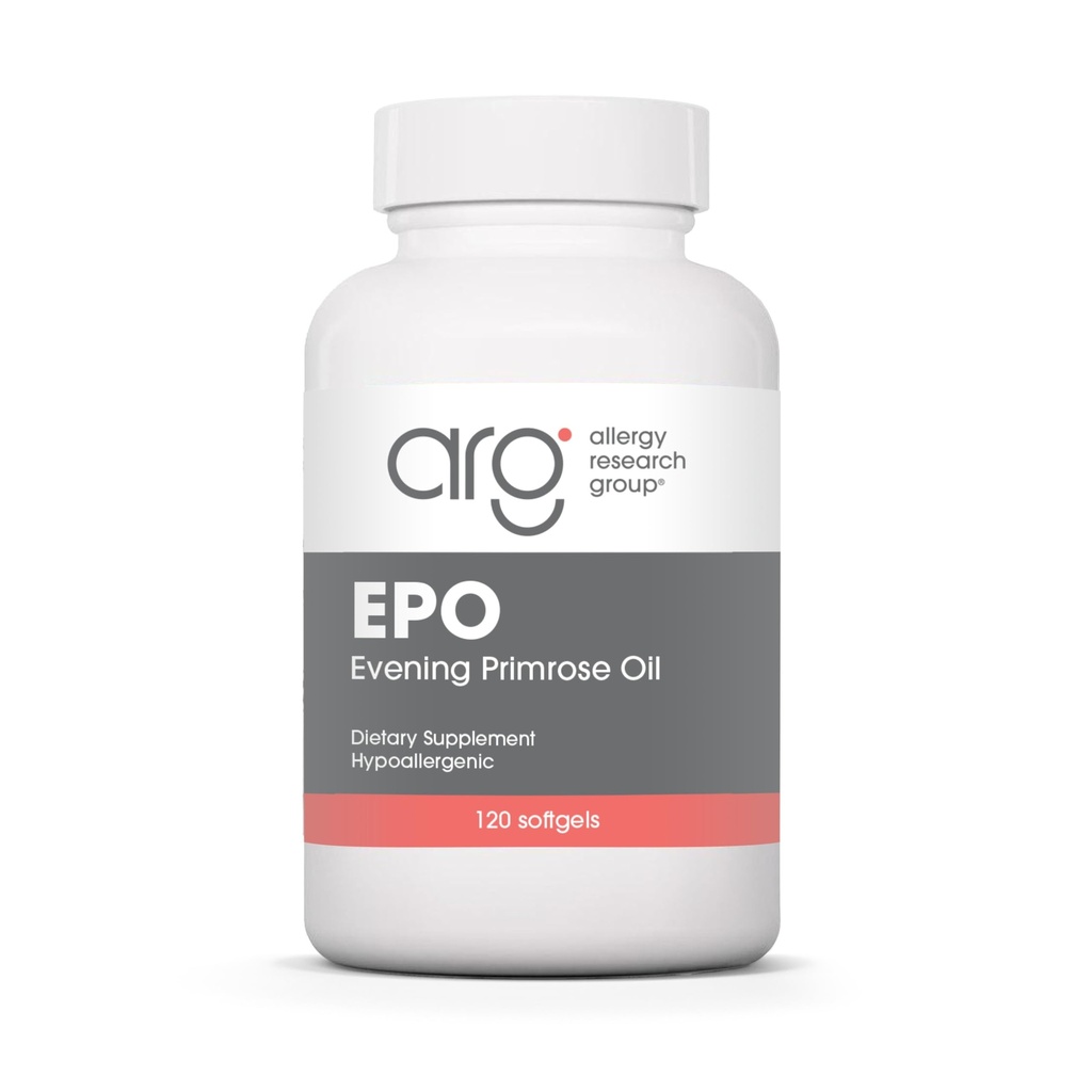 Allergy Research Group EPO - Abend Primrose Öl für Männer und Frauen, für trockene Augen, Omega-6, GLA Gamma-Linolensäure, 500mg Supplement - 120 Zähler