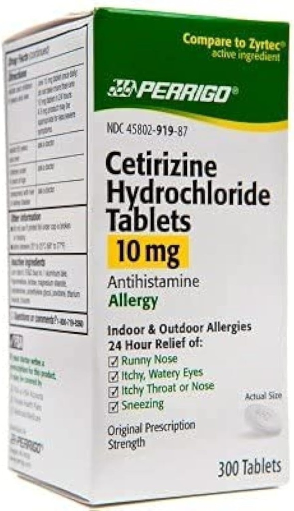 Perrigo Cetirizine Hydrochlorid Tabletten 10mg, 300-Count