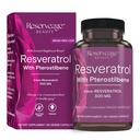 Reservation Beauté, Resvératrol 500 mg avec Pterostilbene, Supplément antioxydant pour le soutien immunitaire et la santé cardiaque, soutient le vieillissement en santé, Paléo, Keto, 60 Capsules (60 portions)