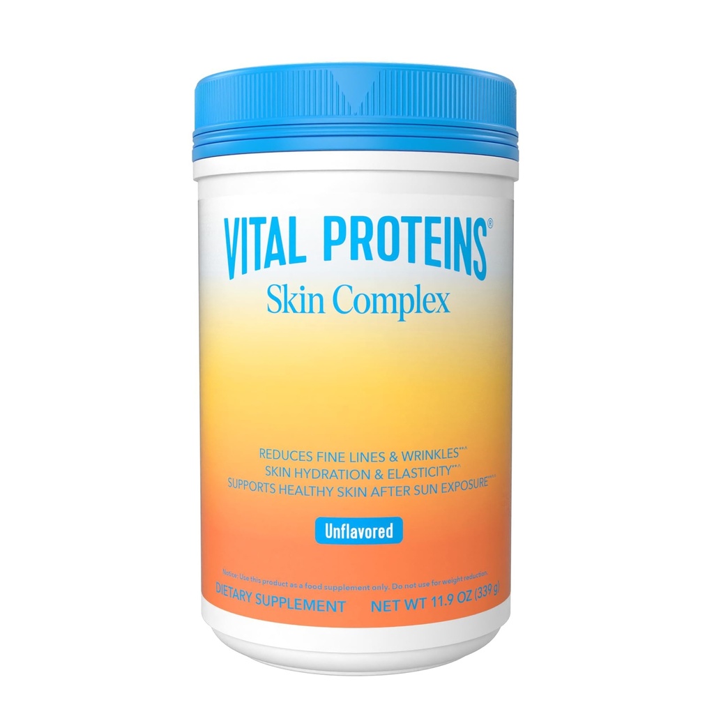 Vitalproteine Kollagenpeptide für Frauen - 20g hydrolysiertes Kollagen, Vitamin C, Hyaluronsäure, Reduzieren feine Linien & Falten, Verisol & Holimel - Hautkomplex-Ergänzung, Unflavored 11.9oz Pulver