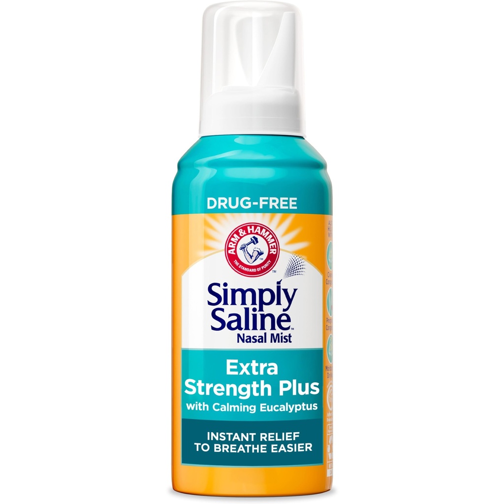 Arm & Hammer Einfach Saline Extra Strength Plus Eucalyptus Nasal Mist für Severe Congestion, 4.6 oz