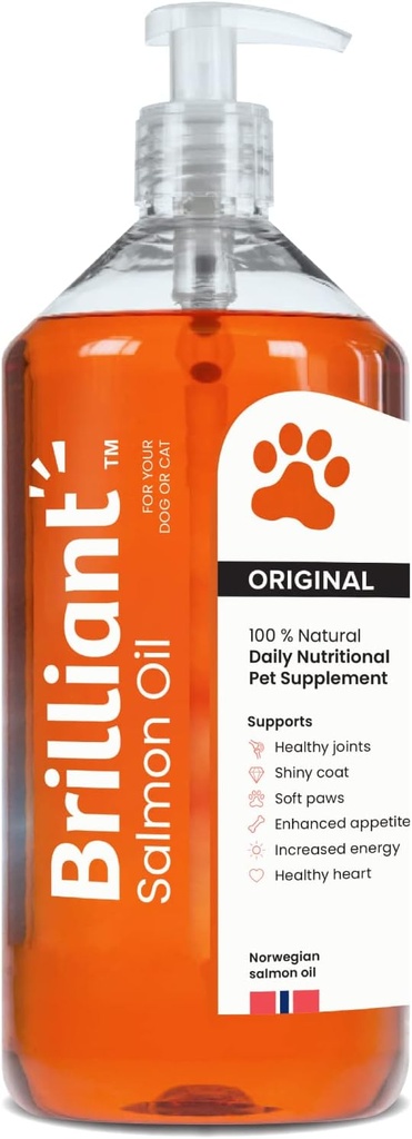 Huile de saumon brillante pour les chiens, les chats et les chiots