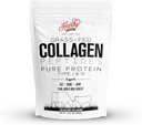 HEARTHY FOODS Collagen Powder - 18g Protein - Reine Halal Collagen Peptide Gras Fed Organic Hydrolyzed Powder | Typ I und III Unfavoured Keto Friendly Gluten Free No Sugar Non GMO 16 Oz