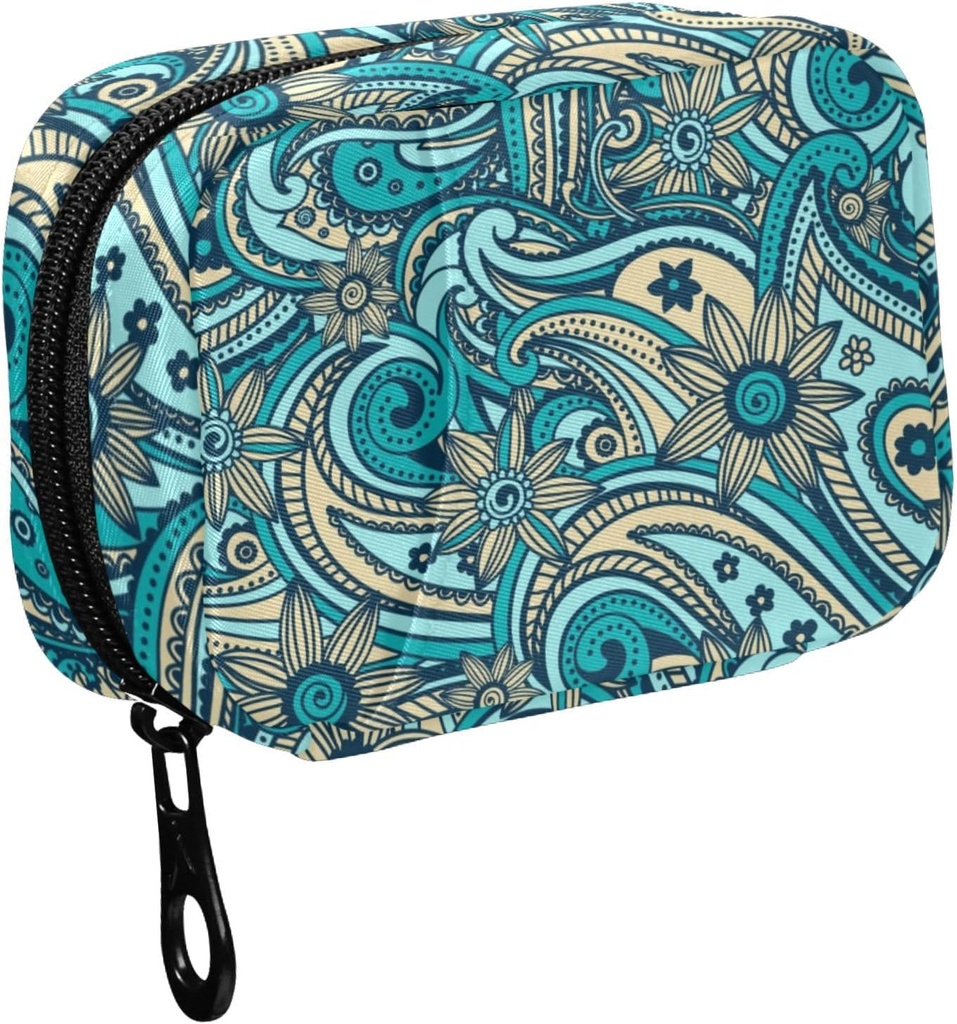 Fustylead Schöne Vintage Paisley Pille Organizer Reisen Portable Zipper Cloth Bag für halten wöchentlich Nahrungsergänzungsmittel Vitamine und Fischöle