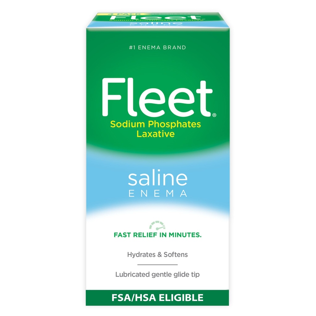 Fleet Laxative Saline Laema pour Constipation Adulte, 4,5 fl oz, 4 bouteilles