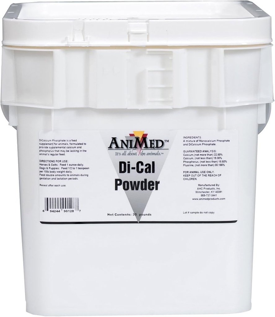AniMed Di-Cal Powder Zusatzkalz und Phosphor für Pferde, 30-Pound