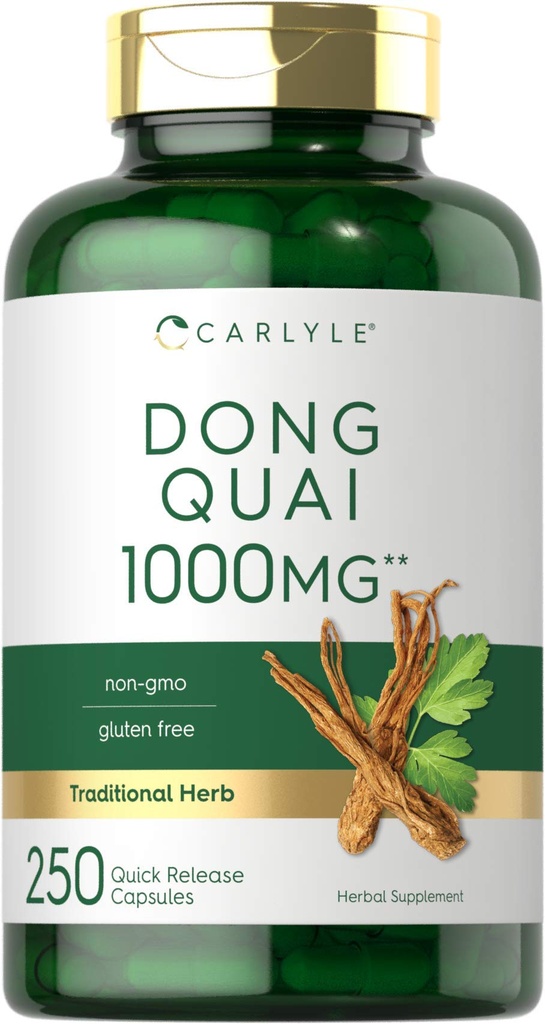 Carlyle Dong Quai Kapseln | 1000mg | 250 Count | Non-GMO und glutenfreie Ergänzung | Traditionelle Kräuter