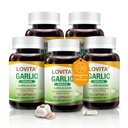 Lovita Odorless Knoblauch Kapseln, 5000mg Frische Knoblauch Äquivalent, 1,25% Allicin Extrakt, Unterstützt Herz, Blutdruck, Cholesterol & Immunsystem, Non-GMO, Gluten-Free, 300 Vegan Kapseln