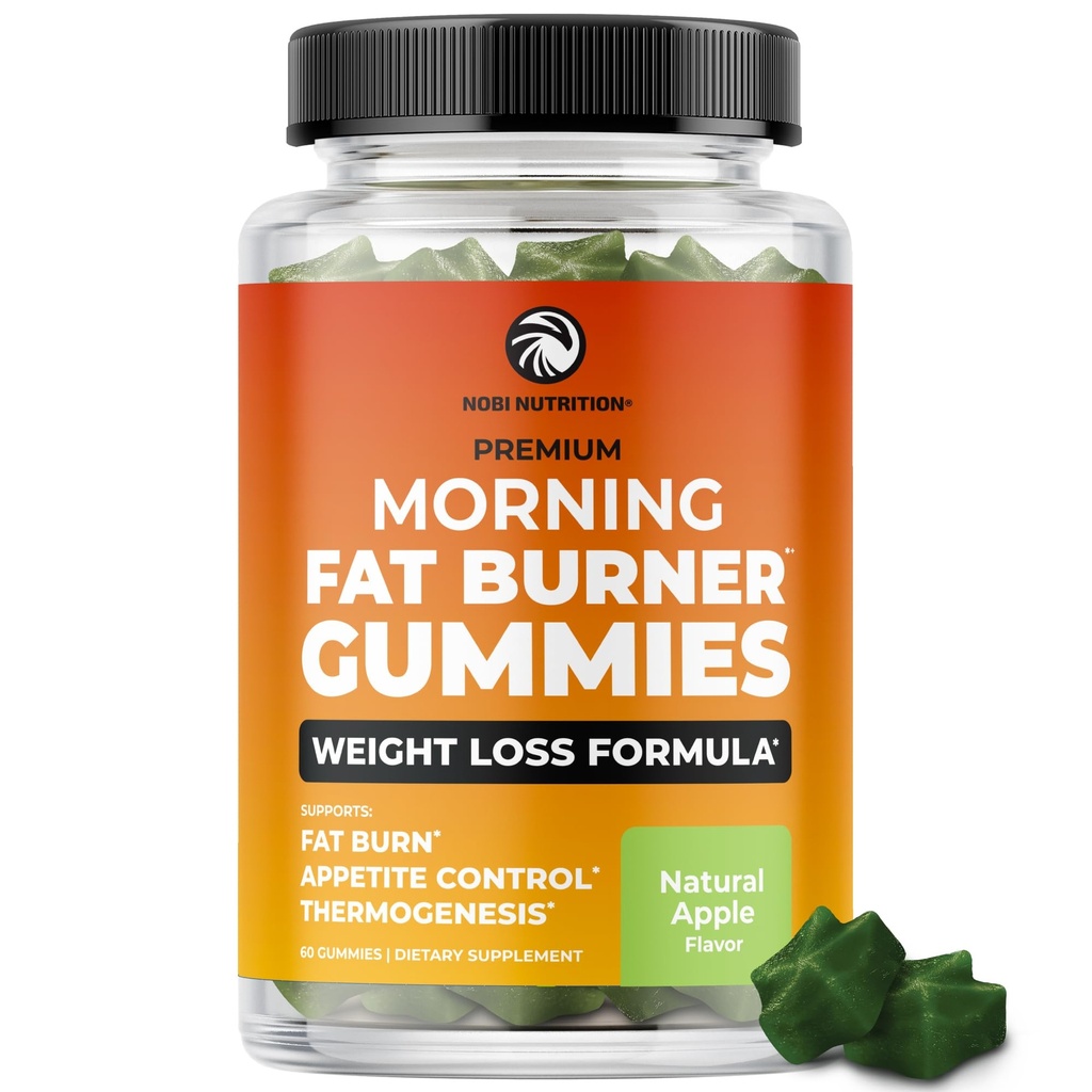 Morgen Fat Burner Gummies | Weight Loss for Women & Men | Appetite Suppressant & Metabolism Booster | Thermogenic Belly Fat Burner mit grünem Tee, Garcinia, Green Coffee Bean & More | 60 Gummies