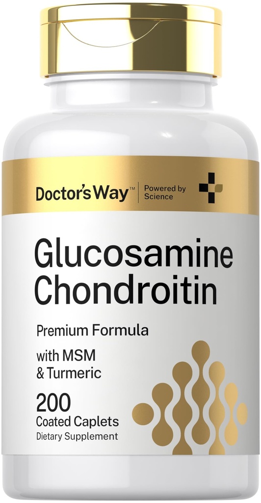 Doctor's Way Glucosamine Chondroitin MSM Turmeric | 200 Caplets | Advanced Support Complex | Non-GMO, Gluten Kostenlose Ergänzung