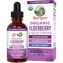 MaryRuth Organics Elderberry Syrup | USDA Organic | Sugar Free Immun Support Supplement für Erwachsene & Kinder, Alter 1 | Vegan, Non-GMO, Immun Boosters, Clean Label Project Verified | 1 Fl Oz
