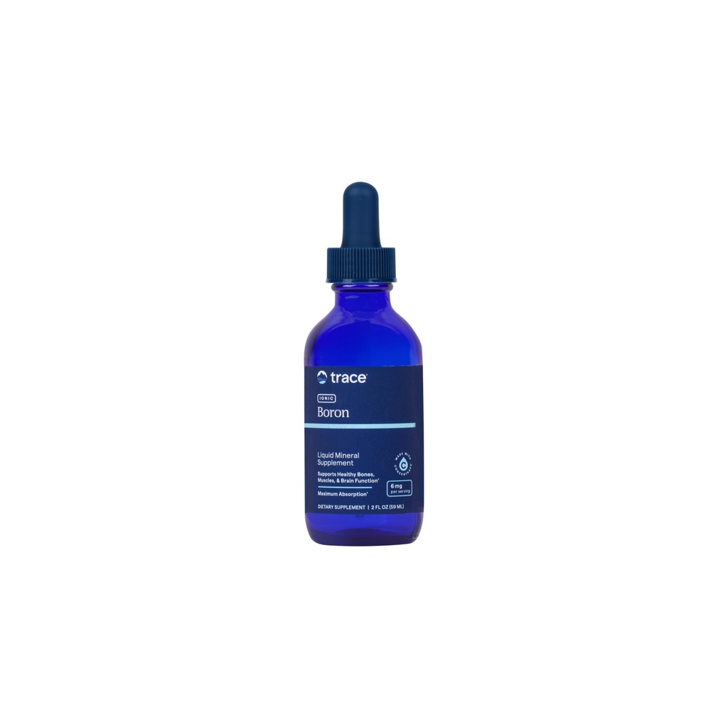 Trace Minerals Boron ionique - Supplément de Boron ionique liquide pour le soutien quotidien de la santé - Soutien des os, des muscles et des tissus conjonctifs - Santé mentale - Vegan & sans gluten - 2 fl oz (48 portions)