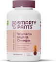 SmartyPants Frauen Multivitamin-Gummien: Omega 3 Fischöl (EPA/DHA), Methylfolat, CoQ10, Vitamin D3, C, Vitamin B12, B6, A, K & Zink, Inositol, Glutenfrei, 120 Zähler (20 Tage Versorgung)