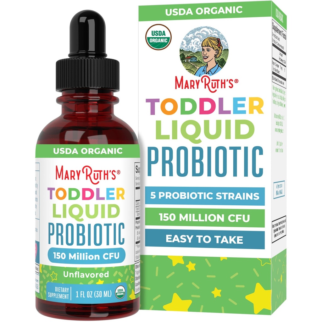 MaryRuth Organics Cocomelon Toddler Probiotic Liquid Drops pour enfants Probiotics for ages 1-3.
