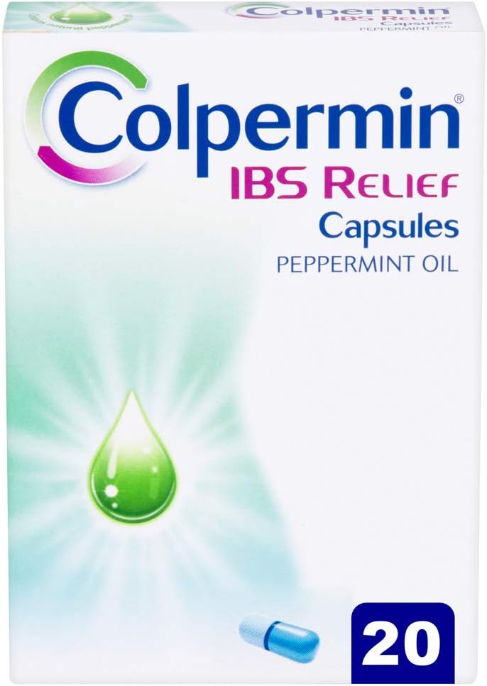 Colpermin Capsules d'huile de menthe poivrée 20 Capsules pour le syndrome de Bowel irritable