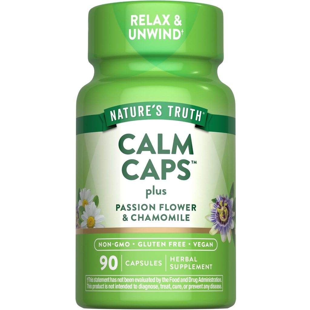 Nature's Truth Calm Caps | 90 Kapseln | mit Passion Blume und Kamille | Non-GMO, Gluten kostenlose Ergänzung
