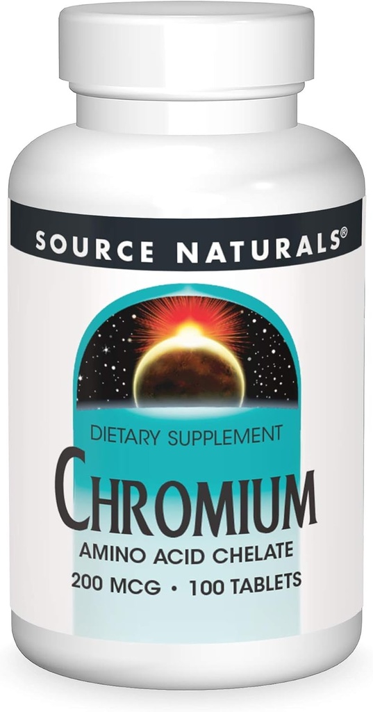 Source Naturals, Inc. Chélate de chrome 200mcg 100 Comprimé