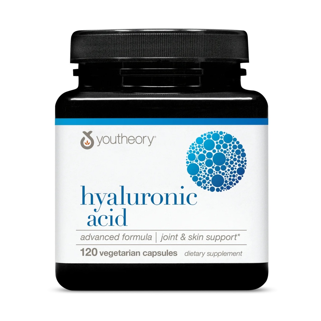 Youtheory Hyaluronsäure Advanced Formula - Joint Support Supplement mit Boswellia Extract* - Hautgesundheitsergänzung - Dairy, Soy & Gluten Free - 120 vegetarische Kapseln