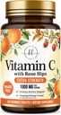 Vitamin C Ergänzung 1000mg - Extrastärke mit Rose Hips Bioflavonoids - Sugar Free Vitamin C Kaubare Pillen, Nature's Vit C für Immununterstützung und Antioxidantienschutz - 120 Kautabletten