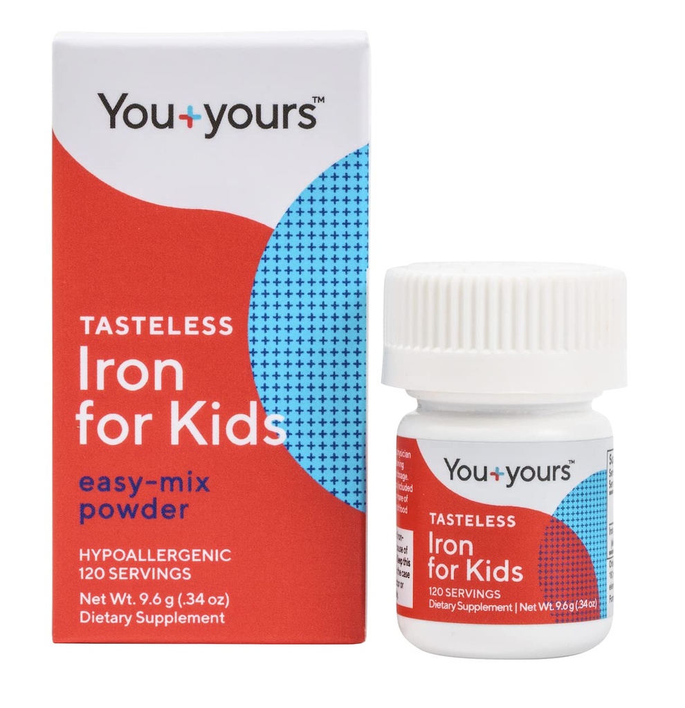 Fer sans goût pour les enfants + tout-petits- 4 mois d'approvisionnement- Pas d'édulcorants, de saveurs ou de conservateurs. Ajouter aux boissons ou aux aliments. Supplément de fer pour enfants pur et sans saveur.