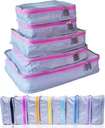MUMI Packing Cubes – 5-Piece Compression Packing Cubes für Reisen, Gepäckträger für Koffer, Carry-On Bags, Rucksäcke und Duffel Bags – Space-Saving Travel Essentials - Pink