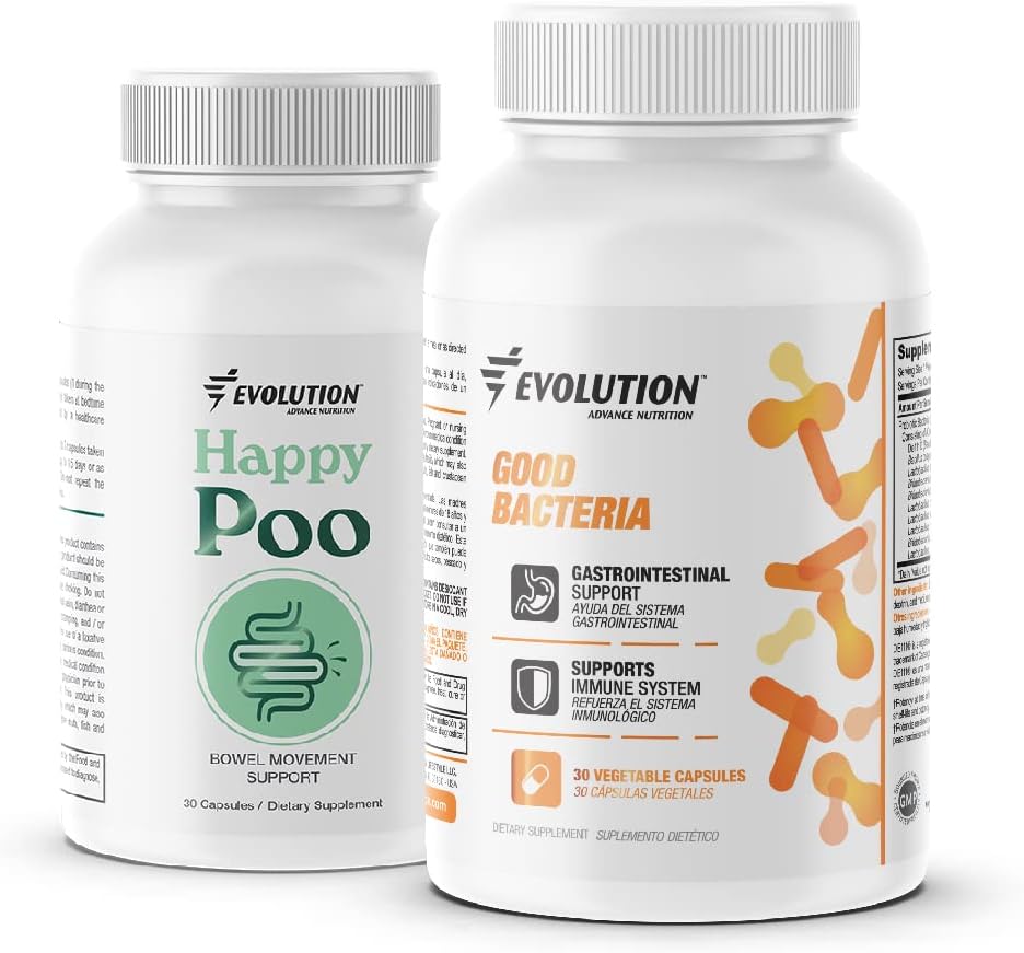 Evolution Advance Nutrition Happy Colon + Pro Daily Probiotic - Non GMO, Vegan und Gluten kostenlos (30 Kapseln ea.)