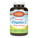 Carlson - Kid's Chewable Vitamin C, 250 mg, 1 g Zucker, Immununterstützung & Optimale Wellness, Antioxidans, Tangerine, 120 vegetarische Tabletten