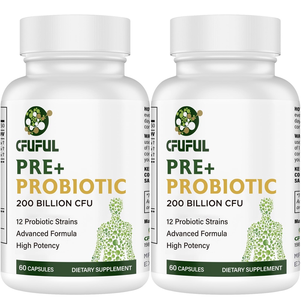 Probiotika für Frauen und Männer - 200 Billion CFU 12 Strains Probiotic für Verdauungs-Immun- & Gut-Gesundheit, mit Bio-Prebiotic Shelf Stable Probiotic Supplement für Bloating 120 Kapseln