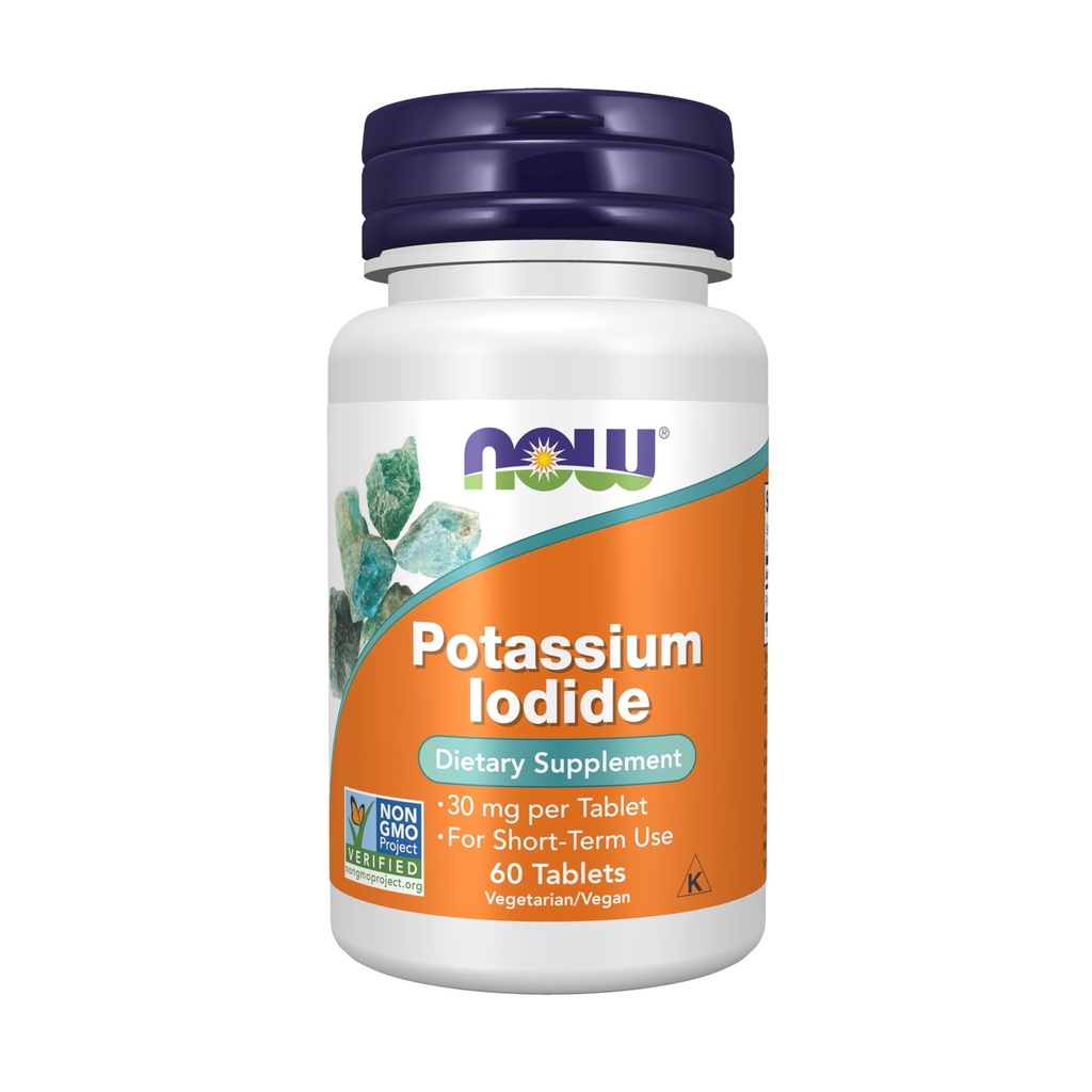 MAINTENANT Compléments alimentaires, Iodide de potassium 30 mg, Projet non-OGM vérifié, Supplément alimentaire, 60 comprimés