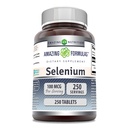 Erstaunliche Formeln Selen Supplement | 100 Mcg pro Portion | 250 Tabletten | Nicht-GVO | Glutenfrei | Made in USA