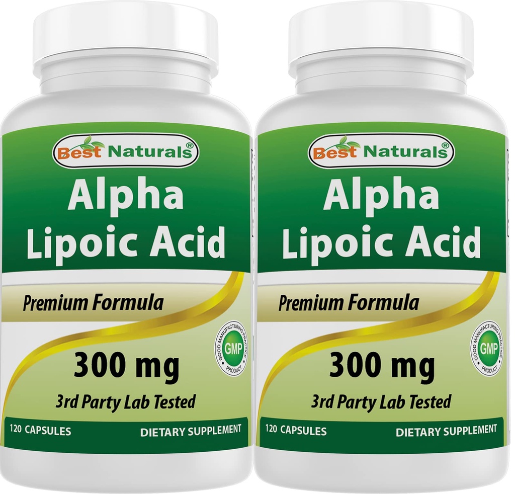 Meilleurs naturels Alpha acide lipoïque 300 mg 120 Capsules (120 Nombre (paquet de 2))