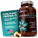 OmniBiotics Vegan Omega 3 DHA EPA Supplement – MD-zertifizierte Pränatalergänzung mit 8X Mehr DHA als Krill Öl, Fish-Free, Non-GMO – 60 Vegan Kapseln