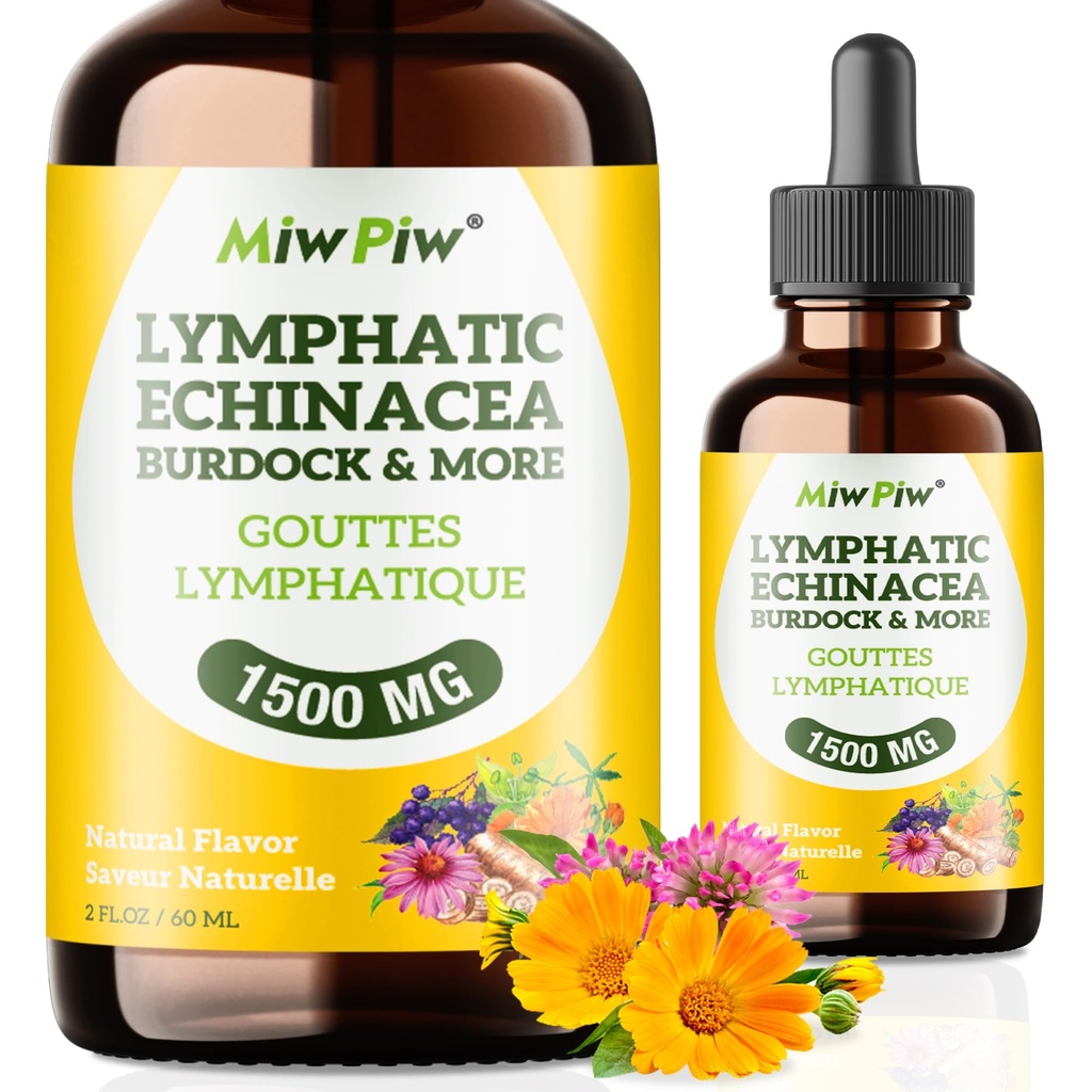 Lymphatique Drainage Drops Pack 1- Lymph Detox, Circulation - Lymphatique Suppléments de drainage avec Herbes Organiques, Echinacea, Dandelion, Burdock, Cleaver Herb - Système Immune Support et Nettoyage