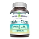 Formules étonnantes Calcium Citrate 1000 Mg.com Supplément comprimés non-OGM.com Sans gluten Fabriqué aux États-Unis (1 Pack.com 240 Count)