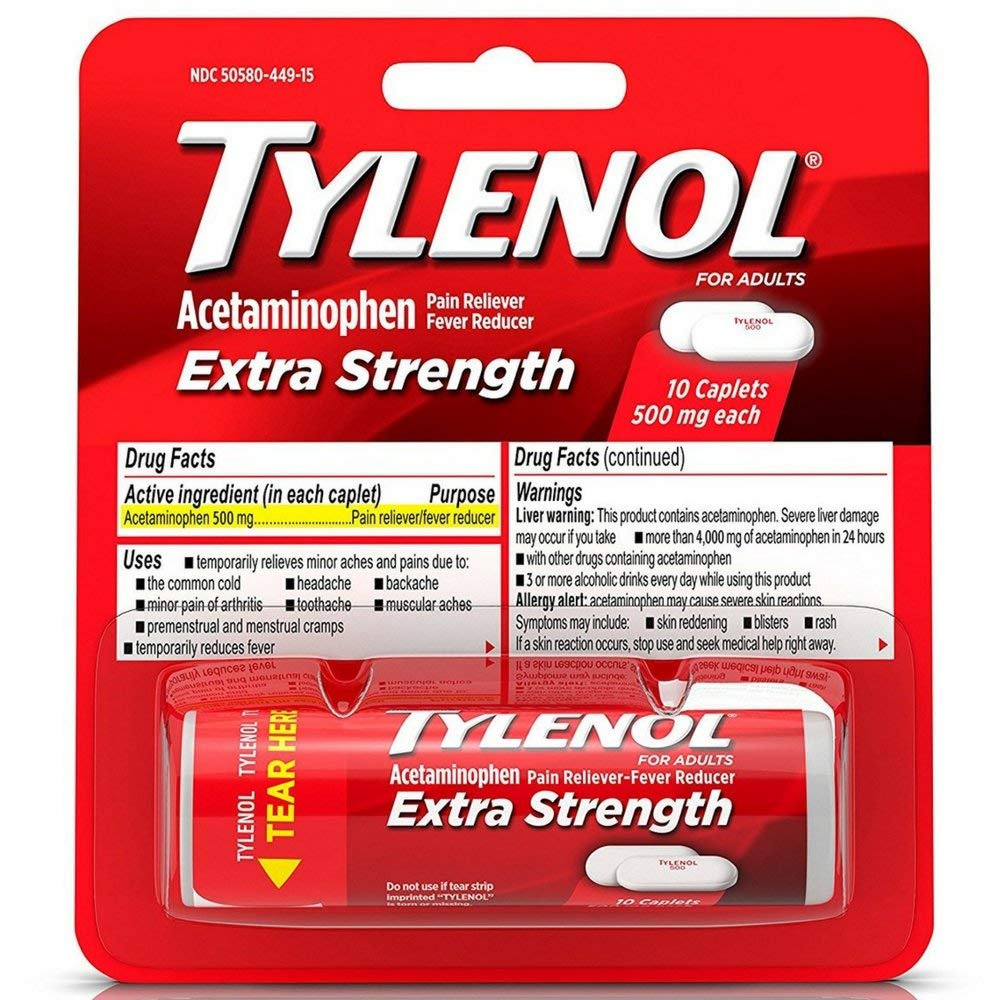 Caplets de force supplémentaires TYLÉNOL 10 ea (paquet de 6)