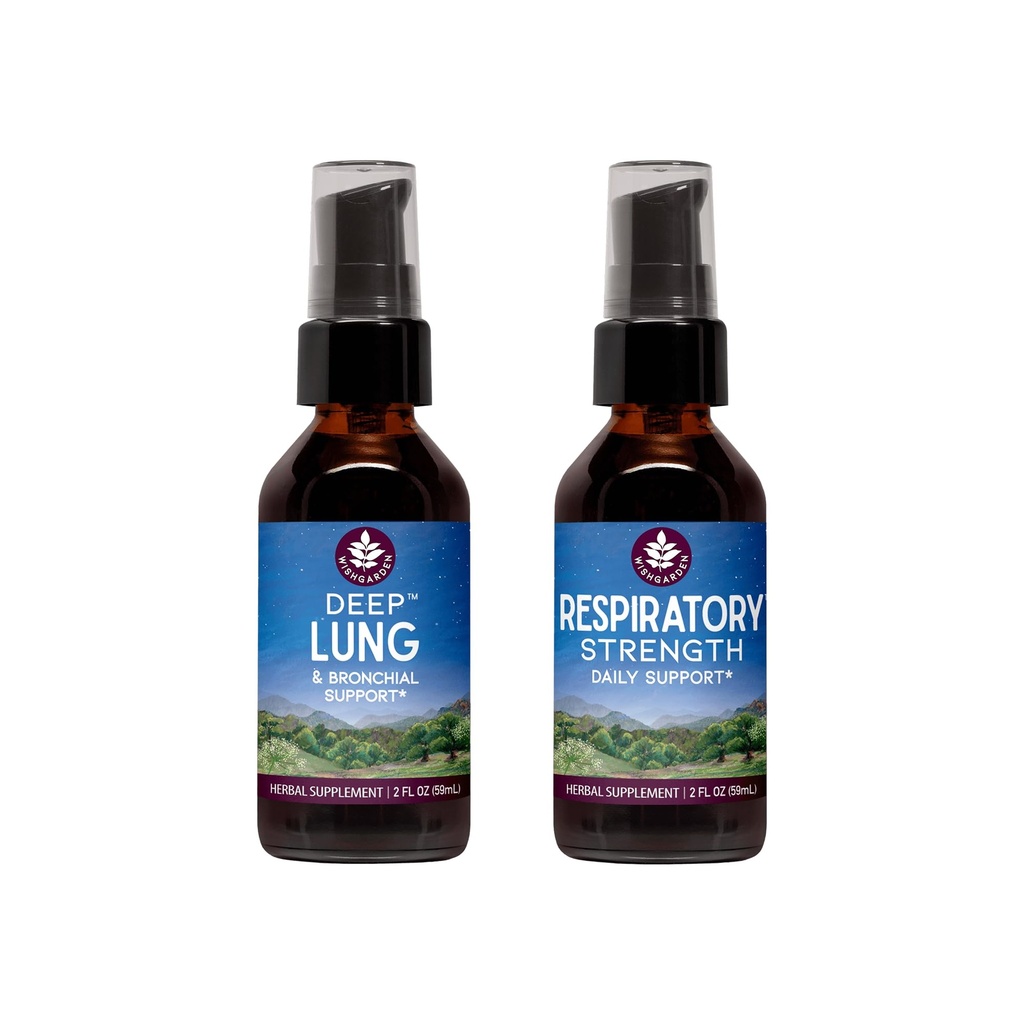 WishJarden Herbs Healthy Breathing Bundle - Deep Lung Bronchial Support Lung Cleanse & Detox + Respirant Tonic Supports Long-term Lung Resilience and Better Lung Efficiency, 2oz Bundle