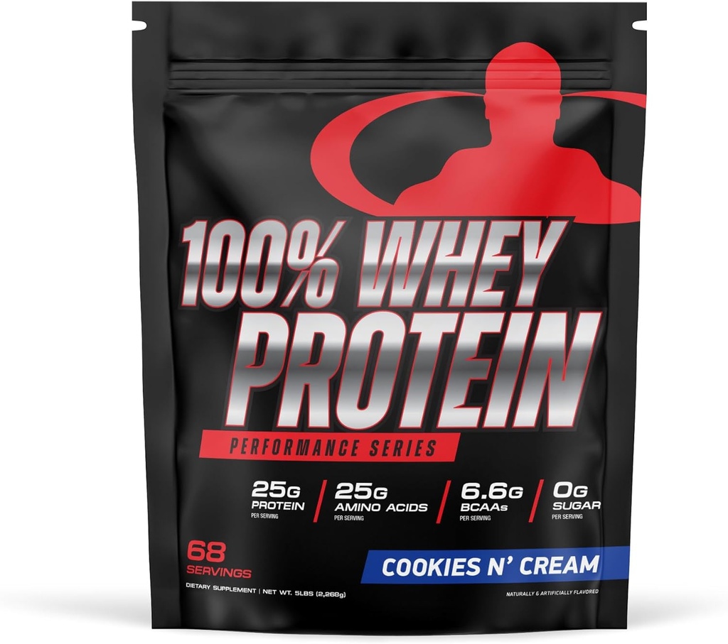 Goliath Labs 100% Whey Protéine Poudre Isolée/Blend.com Suppléments d'entraînement à absorption rapide pour les hommes et les femmes.com 25g de protéines pures et 5,5g de BCAA.com 5 lbs, 68 portions (5 LB, Cookies n Crème)