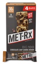MET-Rx Big 100 Colossal Protein Bars, Ausgezeichnet als gesunde Mahlzeit Ersetzen, Snack, und Hilfe Unterstützung Energie, Glutenfrei, Schokolade Chip Cookie Dough, 100 g, 4 Count (Verpackung Mai Vary)