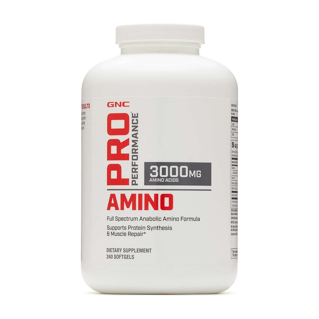 GNC Pro Performance Amino 3000mg, 240 Softgels, unterstützt Proteinsynthese und Muskelreparatur