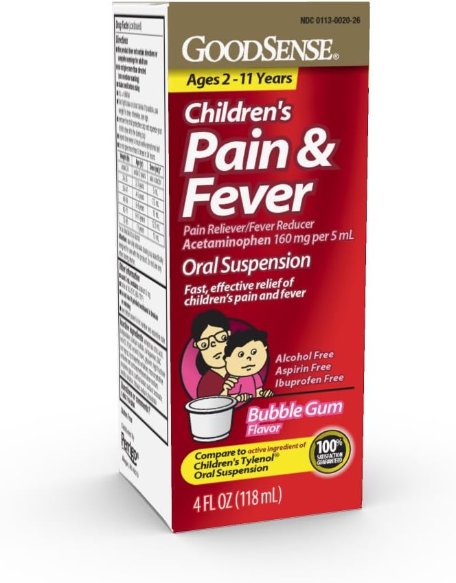 Bon sens pour les enfants soulagement de la douleur liquide, bubble Gum Flavor, acétaminophène 160 mg/5 mL, efficace soulagement de la douleur / réducteur de la fièvre pour les enfants 2-11 ans, 4 Oz