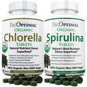 BioOptimale Chlorella Spirulina - Bundle - Organische Chorella Tablets & Organische Spirulina Tablets, 120 Zähler, Premium Qualität 4 Bio-Zertifizierungen
