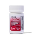 Major Ferosul - Sulfate de fer 325mg Comprimés avec 65mg de fer élémentaire - Supplément de fer pour les femmes, les hommes - Rouge - 100 comprimés - Pack de 1