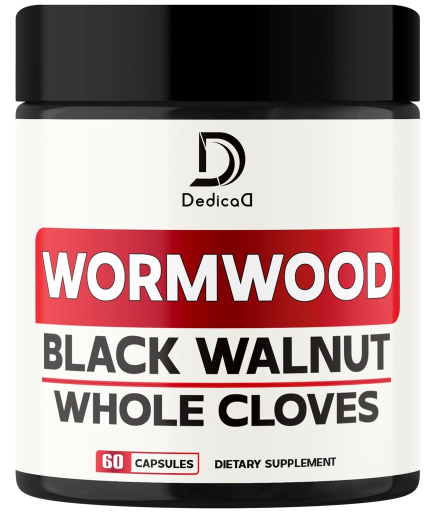 12in1 Wormwood Kapseln Black Walnut Cloves, Ginger, Turmeric Curcumin & Black Pepper - Immunsystem - 60 Kapseln