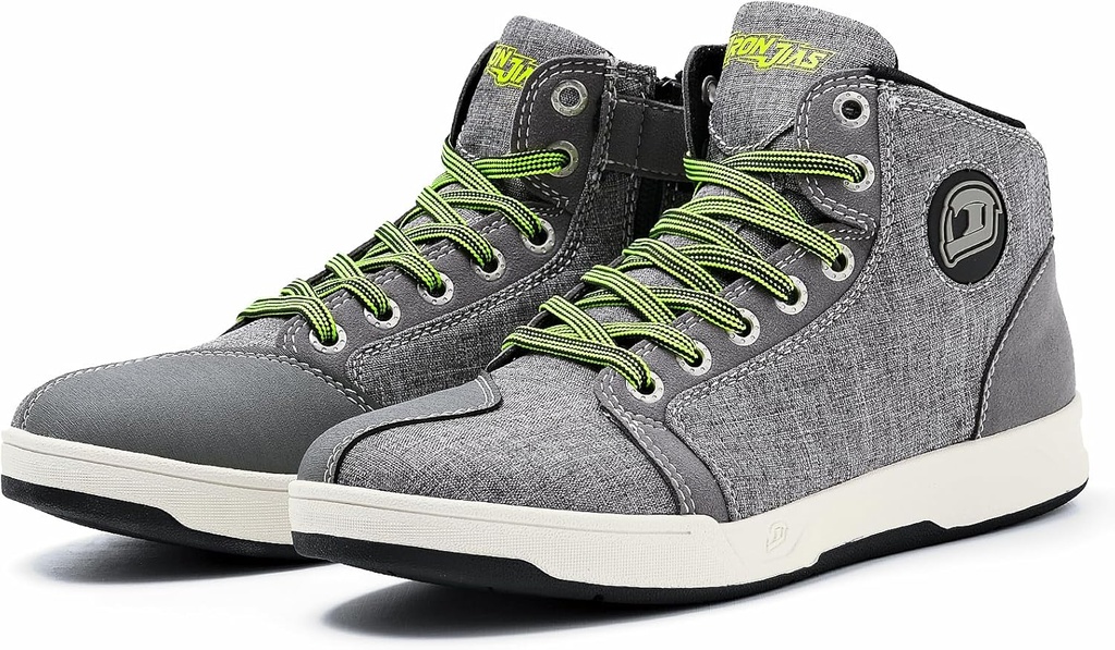 IRON JIA'S Motorradschuhe für Herren, Atmungsaktive Anti-Slip Schutzkleidung, Powersport Casual Motorrad Reitschuhe (Grau 8)
